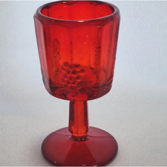Wright Paneled Grape Ruby Wine Glass 4" Westmoreland vtg sweet wine liqueur - Picture 5 of 8
